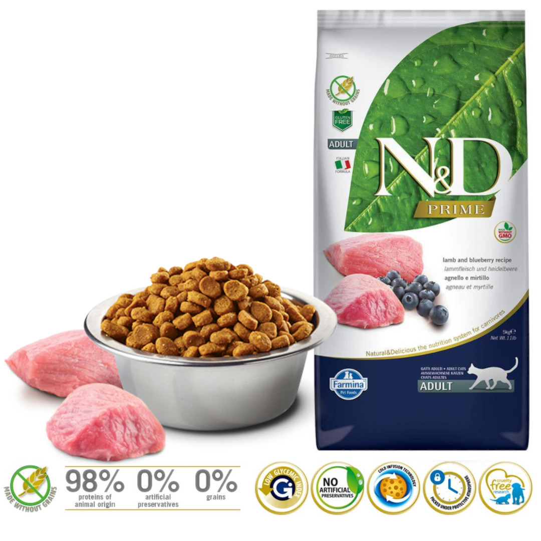 FARMINA N&D Prime Lamb & Blueberry - Trockenfutter für Katzen - 5 kg - foto 1