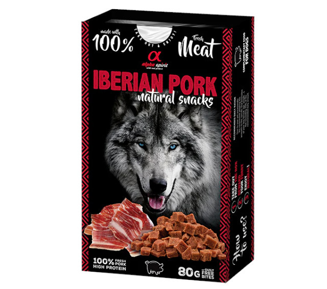 ALPHA SPIRIT Iberisches Schweinefleisch natural snacks - Leckerli für Hunde - 80g - foto 1