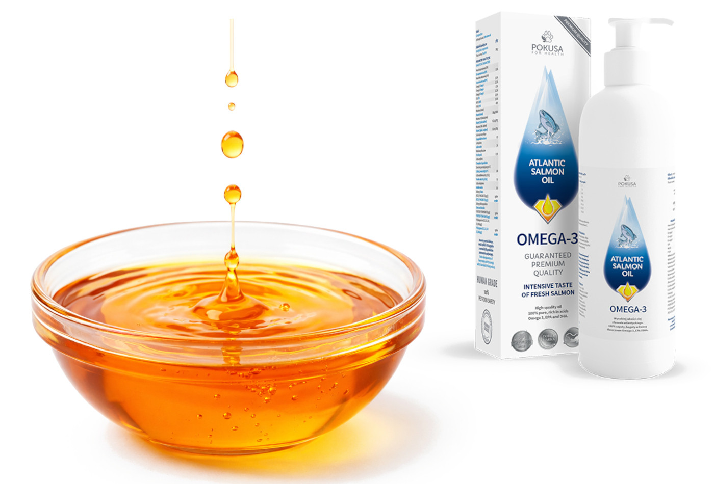 POKUSA RawDietLine Atlantic Salmon Oil - nahrungsergänzungsmittel für hunde und katzen - 300ml - foto 3