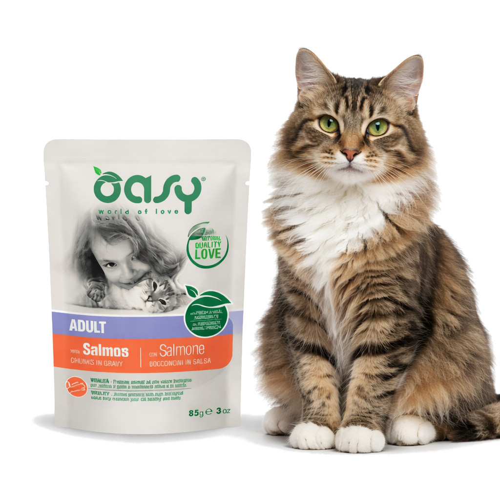 OASY Chunks in gravy Salmon - nassfutter für Katzen - 85g - foto 2