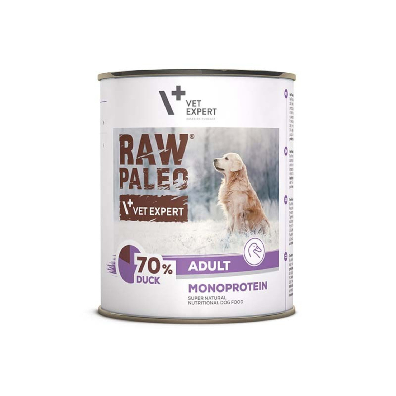 RAW PALEO Adult Monoprotein Duck – Nassfutter für Hunde – 800 g - foto 2