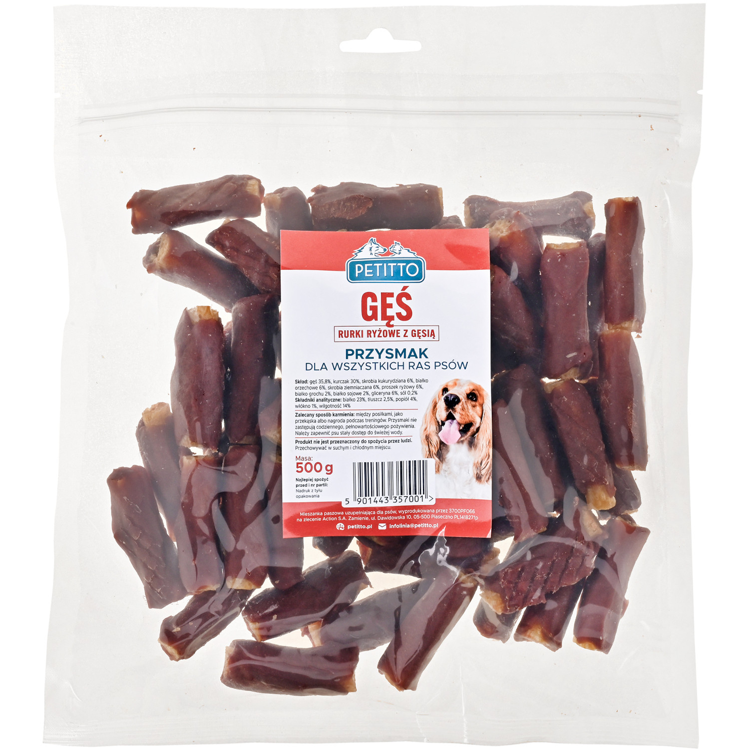 PETITTO Rice sticks with goose - leckerli für hunde - 500g - foto 1