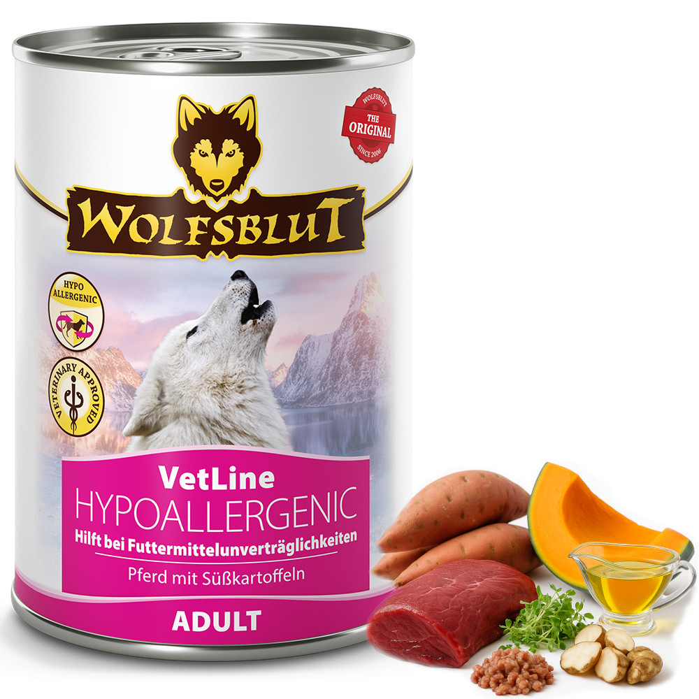 WOLFSBLUT VetLine Hypoallergenic Horse - Nassfutter für Hunde - 395g - foto 4