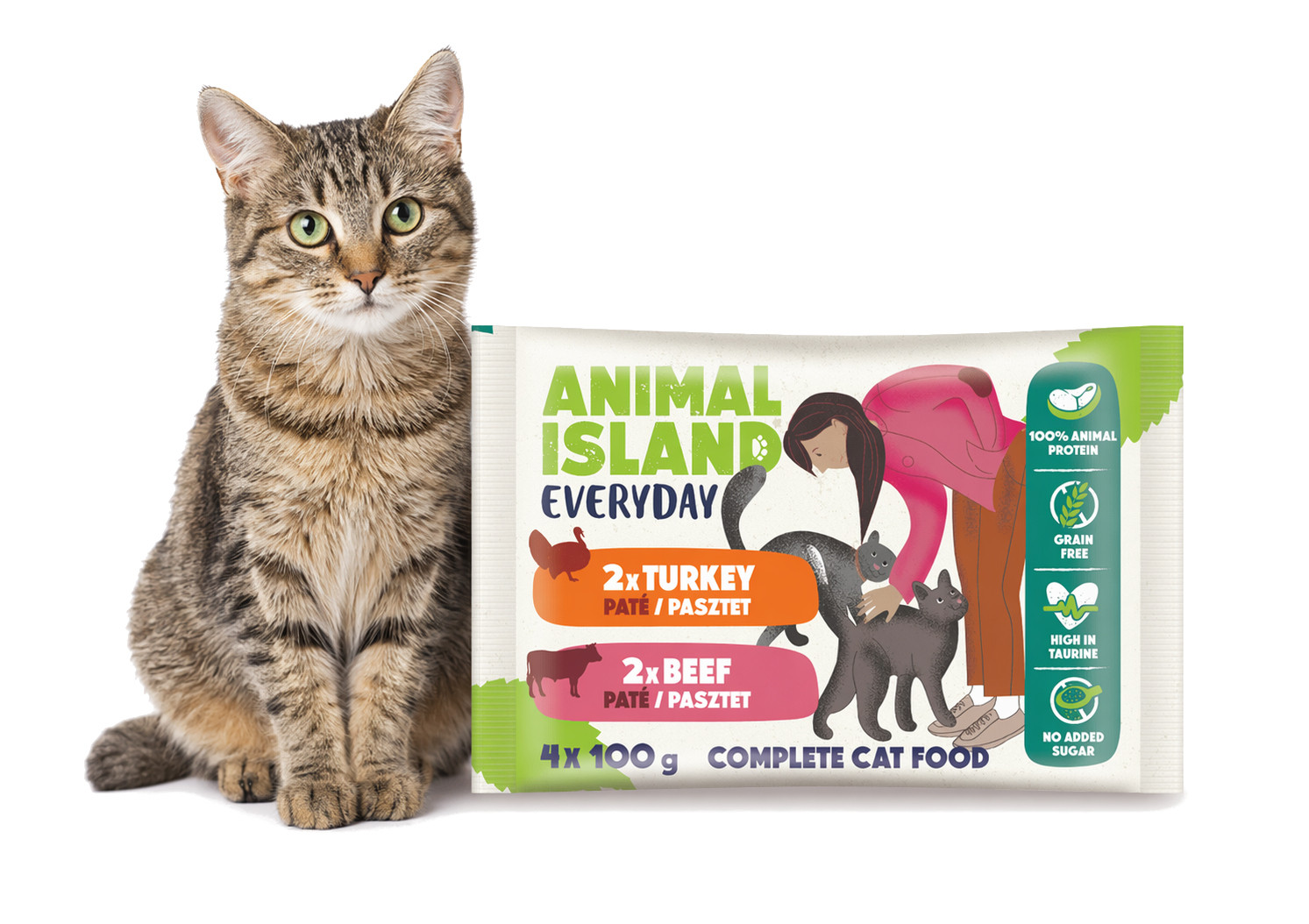 ANIMAL ISLAND Pate Beef / Turkey - nassfutter für Katzen - 4x100g - foto 2