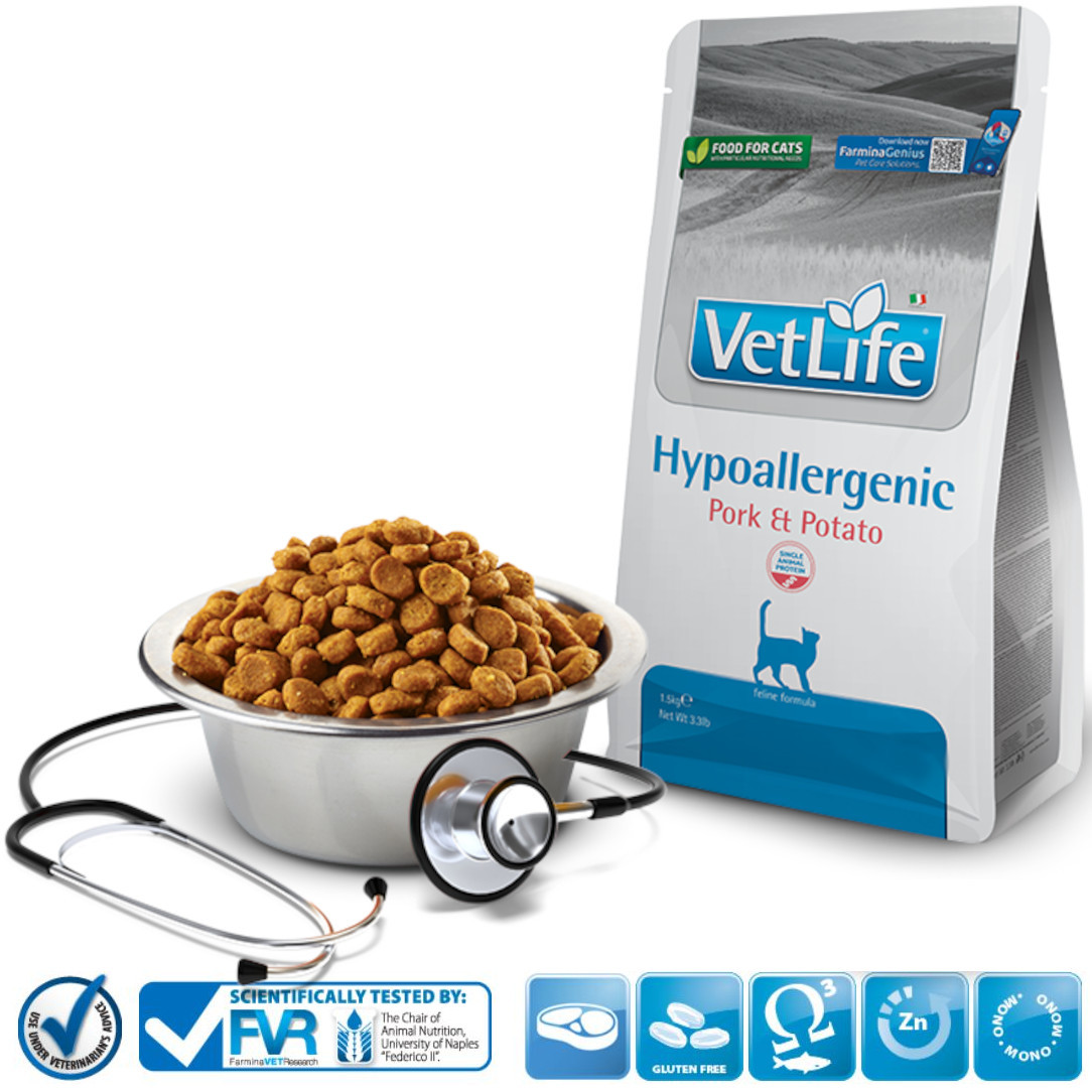 FARMINA VET Life Hypoallergenic Feline Pork & Potato - Trockenfutter für Katzen - 1,5 kg - foto 2