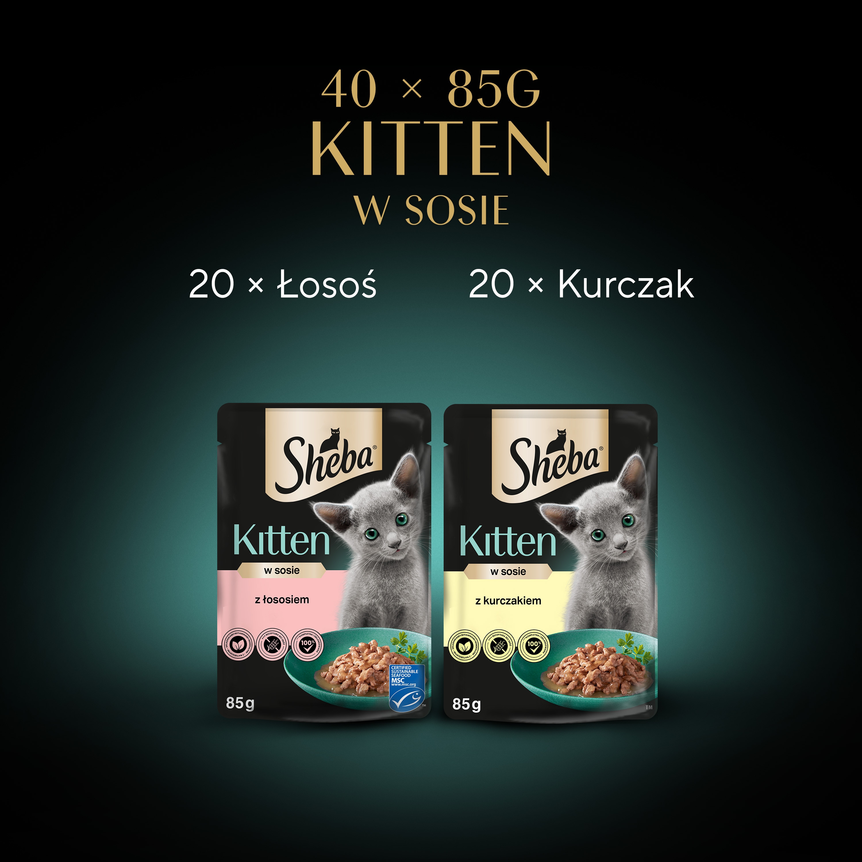 SHEBA Kitten Selection of Flavours in Sauce - Nassfutter für Katzen - 40x85 g - foto 2