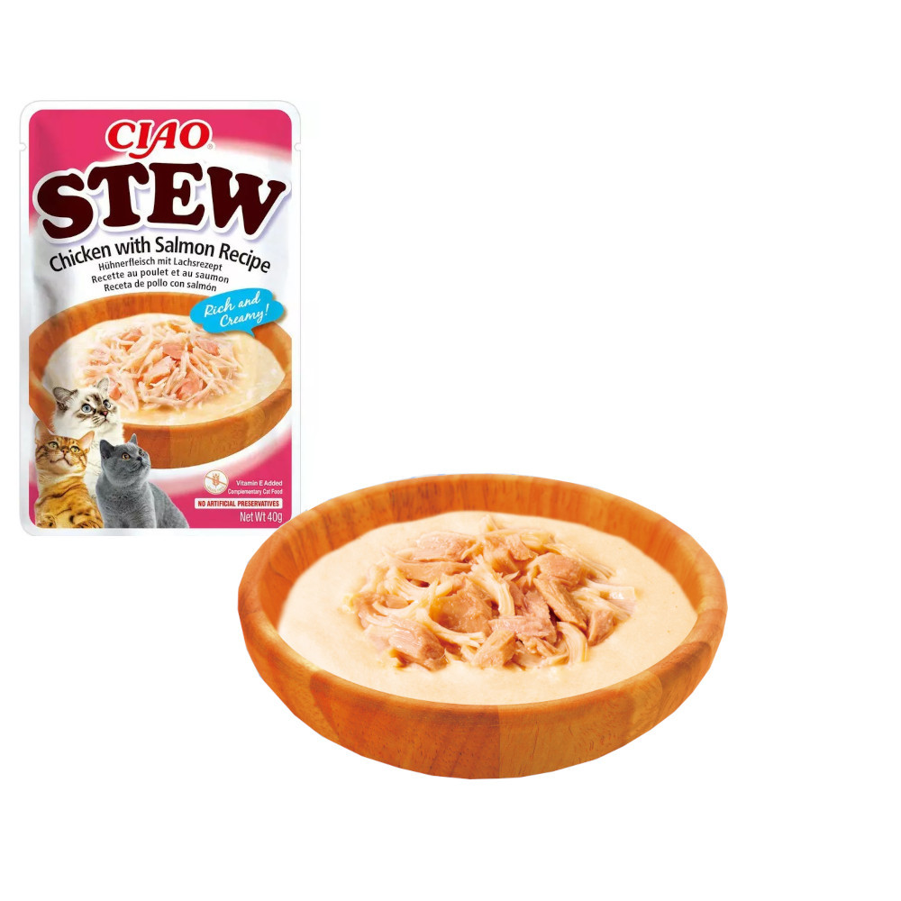 INABA Ciao Stew Chicken & Salmon - Katze behandeln - 40g - foto 1