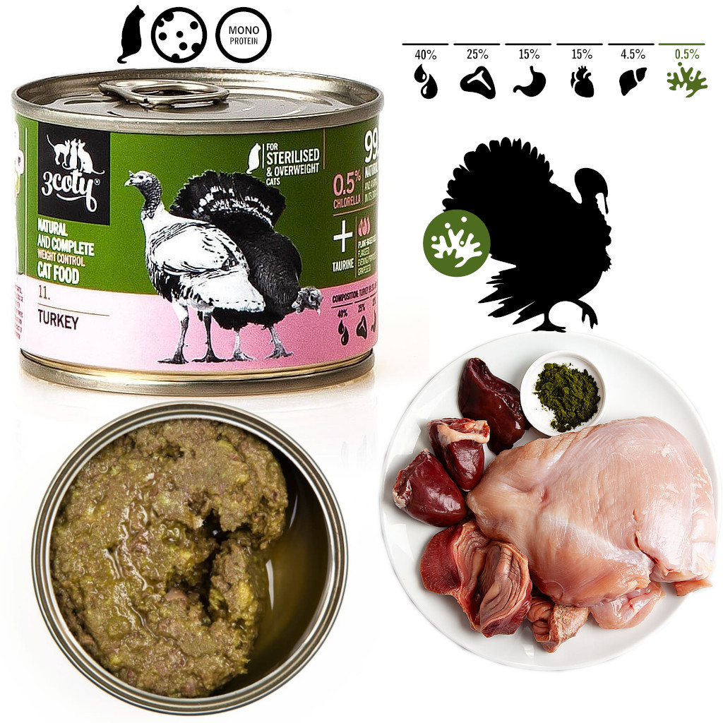 3COTY 11. Turkey Sterilised - nassfutter für Katzen - 6x180g - foto 2