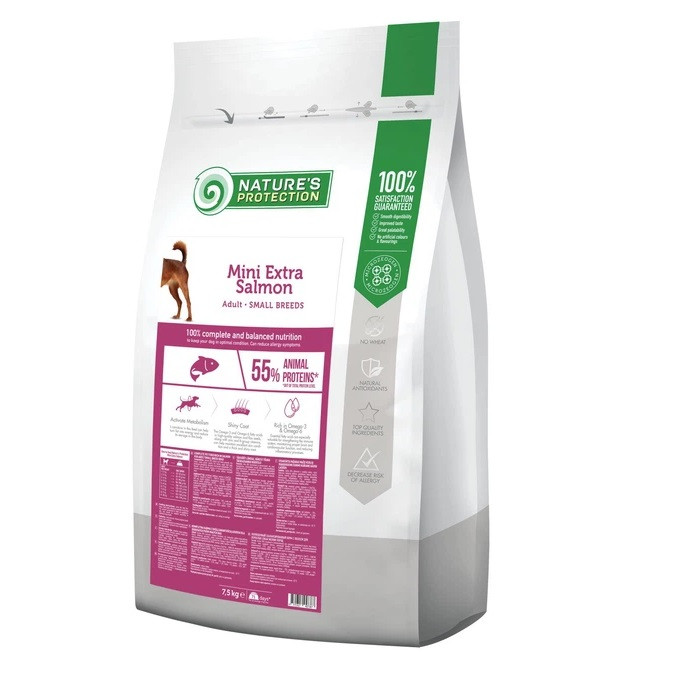 NATURE'S PROTECTION Mini Extra Salmon - trockenfutter für Hunde - 7,5kg - foto 5
