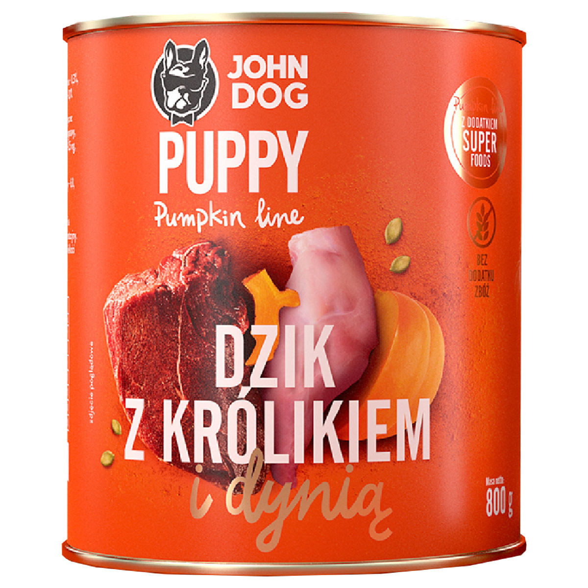 JOHN DOG Pumpkin Puppy Wild boar with rabbit and pumpkin - Nassfutter für Hunde - 800g - foto 1