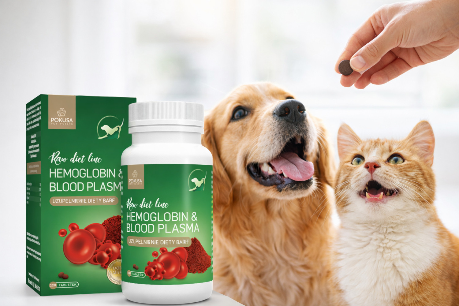 POKUSA RawDietLine Hemoglobin & Blood plasma - nahrungsergänzungsmittel für hunde und katzen - 120 stück - foto 3