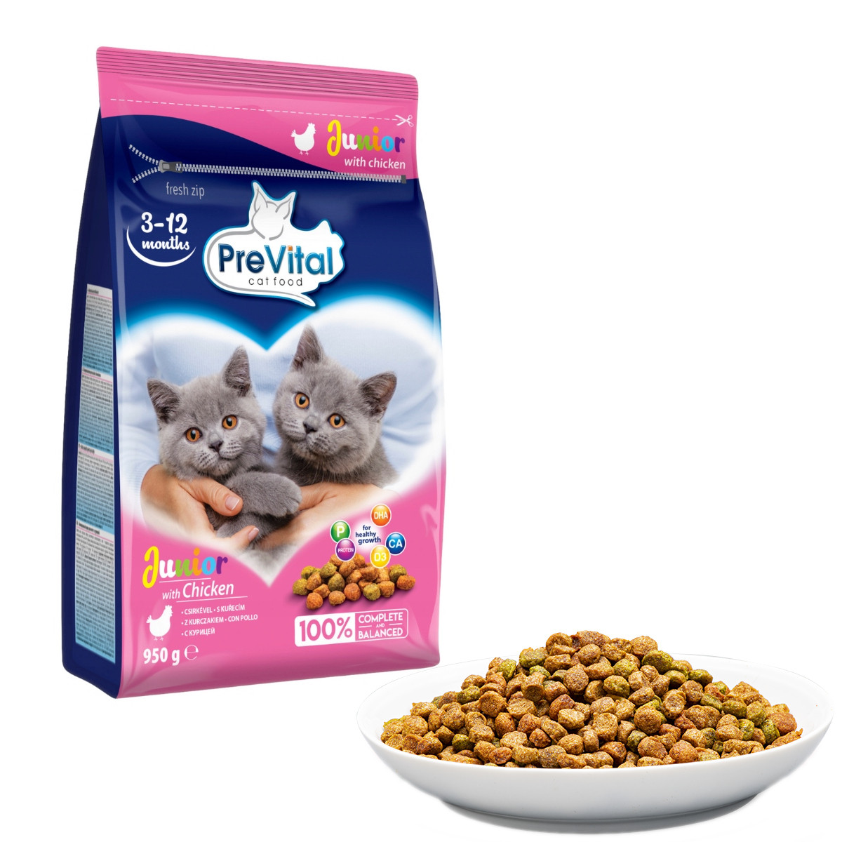 PREVITAL Junior Chicken - trockenfutter für Katzen - 950g - foto 5