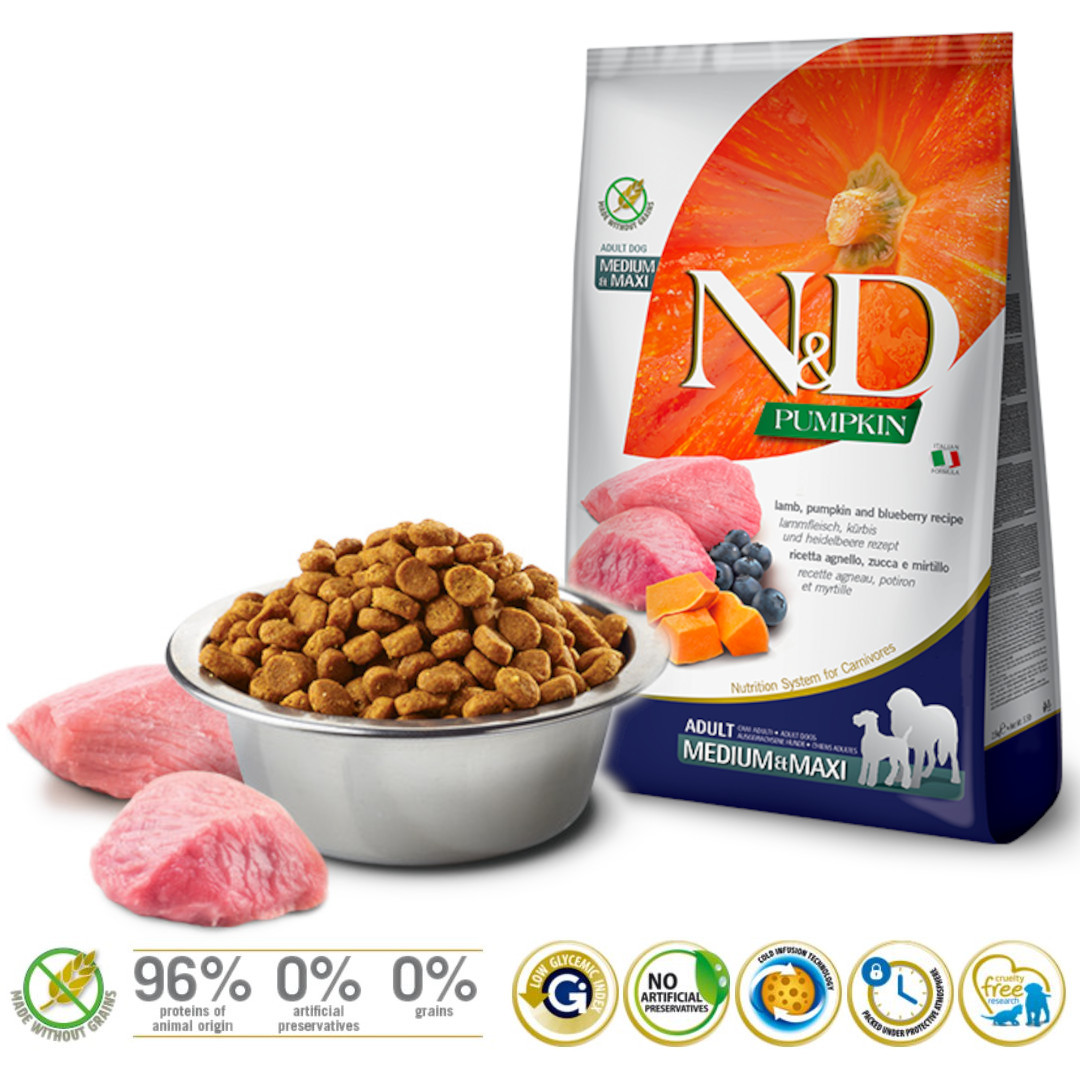 Farmina Pet Food 8010276033369 Hunde-Trockenfutter 12 kg Adult Heidelbeere, Lamm, Kürbis - foto 1