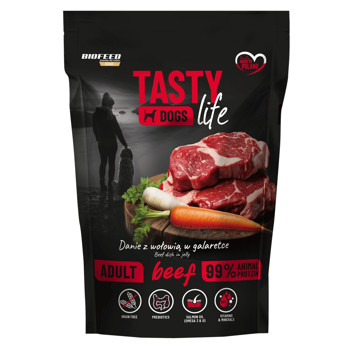 BIOFEED Tasty Dogs Life Beef - Nassfutter für Hunde - 500g - foto 2