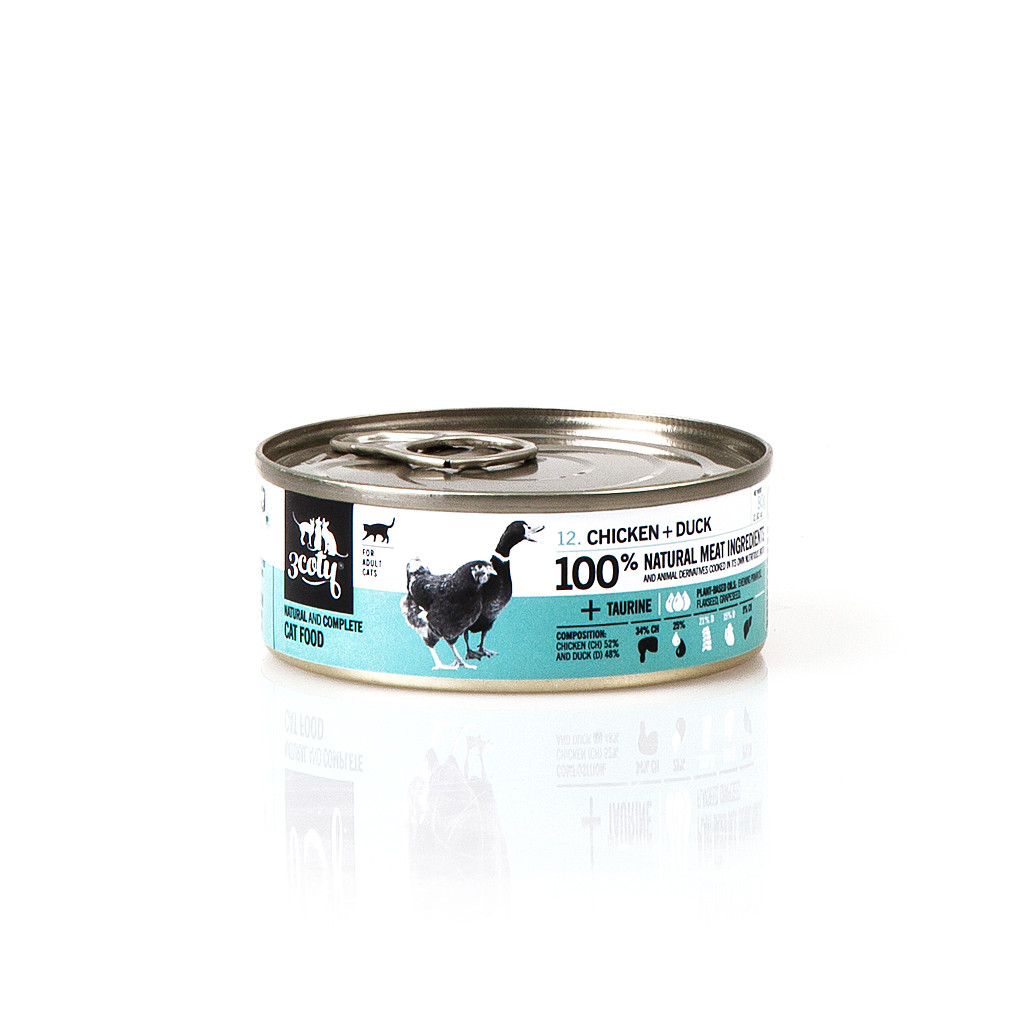 3COTY Chicken with duck - nassfutter für Katzen - 12x80g - foto 1