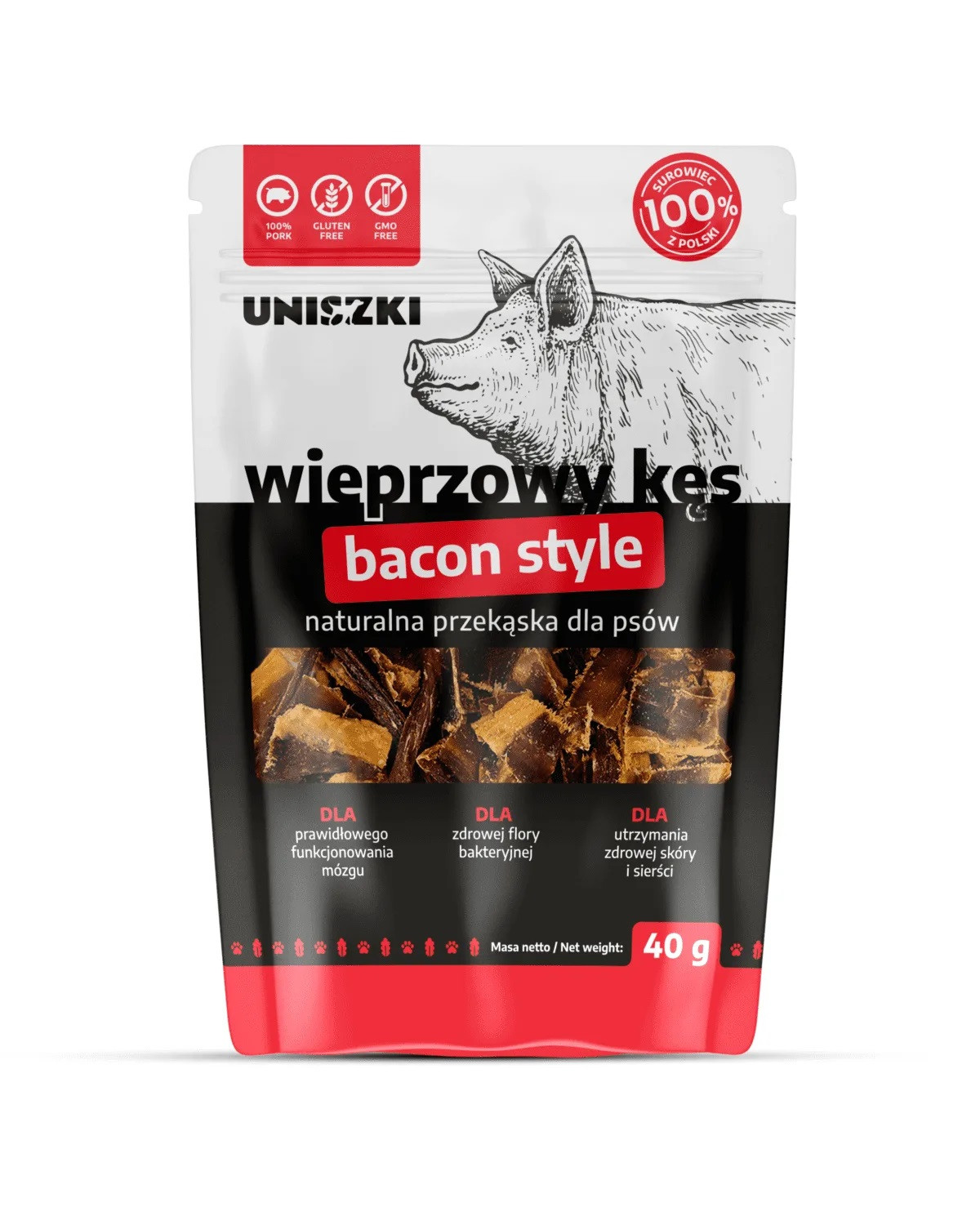 UNISZKI Schweinehappen – leckerli für hunde – 40 g - foto 1