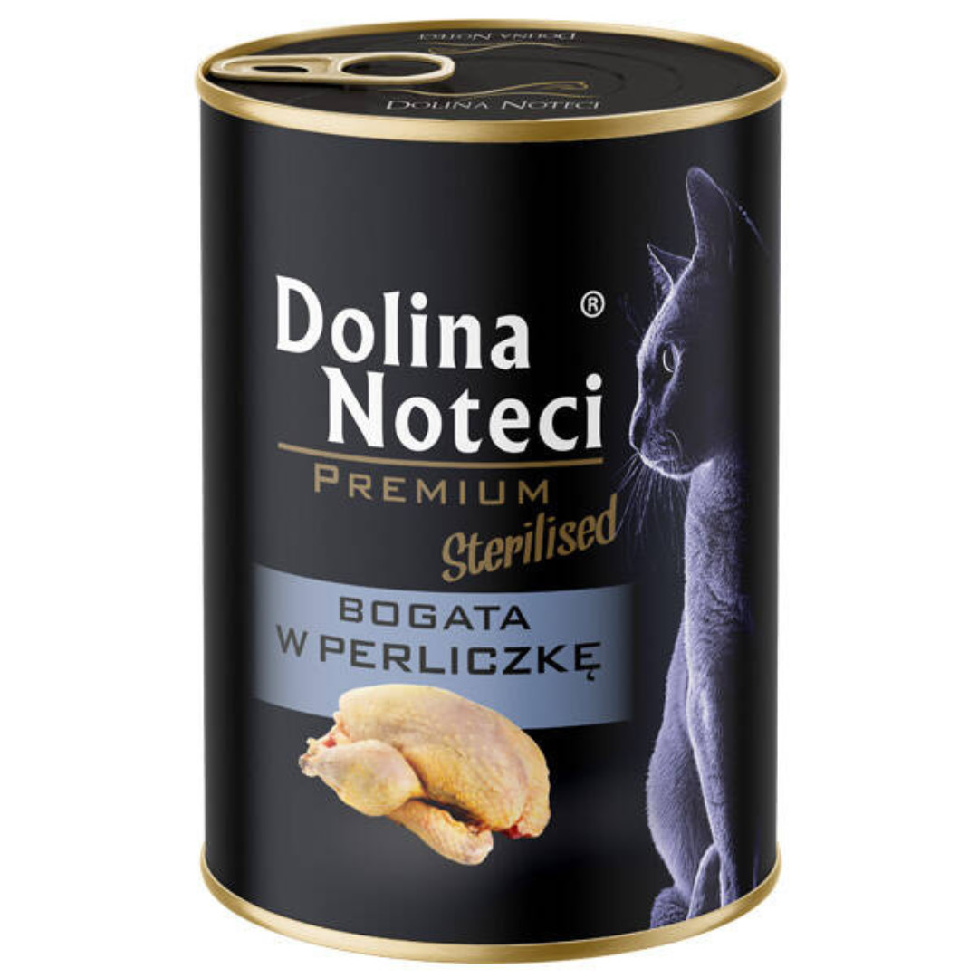 DOLINA NOTECI Premium Sterilised Reich an Perlhuhn – Nassfutter für Katzen – 6×400 g - foto 1
