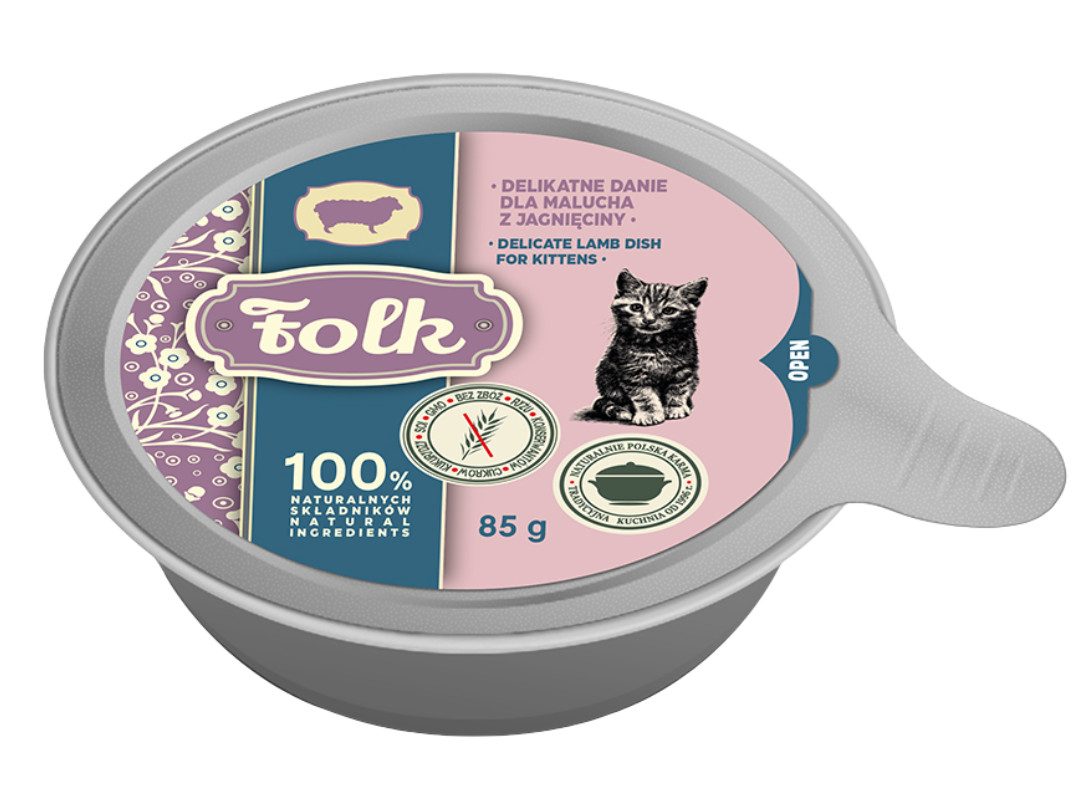 FOLK Kitten Zartes Gericht für Kitten mit Lamm – Nassfutter für Katzen – 12x85g - foto 1