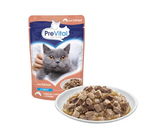 PREVITAL Katzenfutter Mix 4 Geschmacksrichtungen Huhn, Kalb, Lachs, Geflügel – Nassfutter für Katzen – 96 x 100 g - foto 6