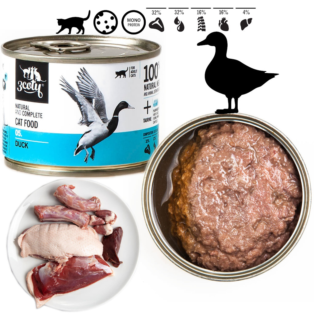 3COTY 180. Duck - nassfutter für Katzen - 180g - foto 2