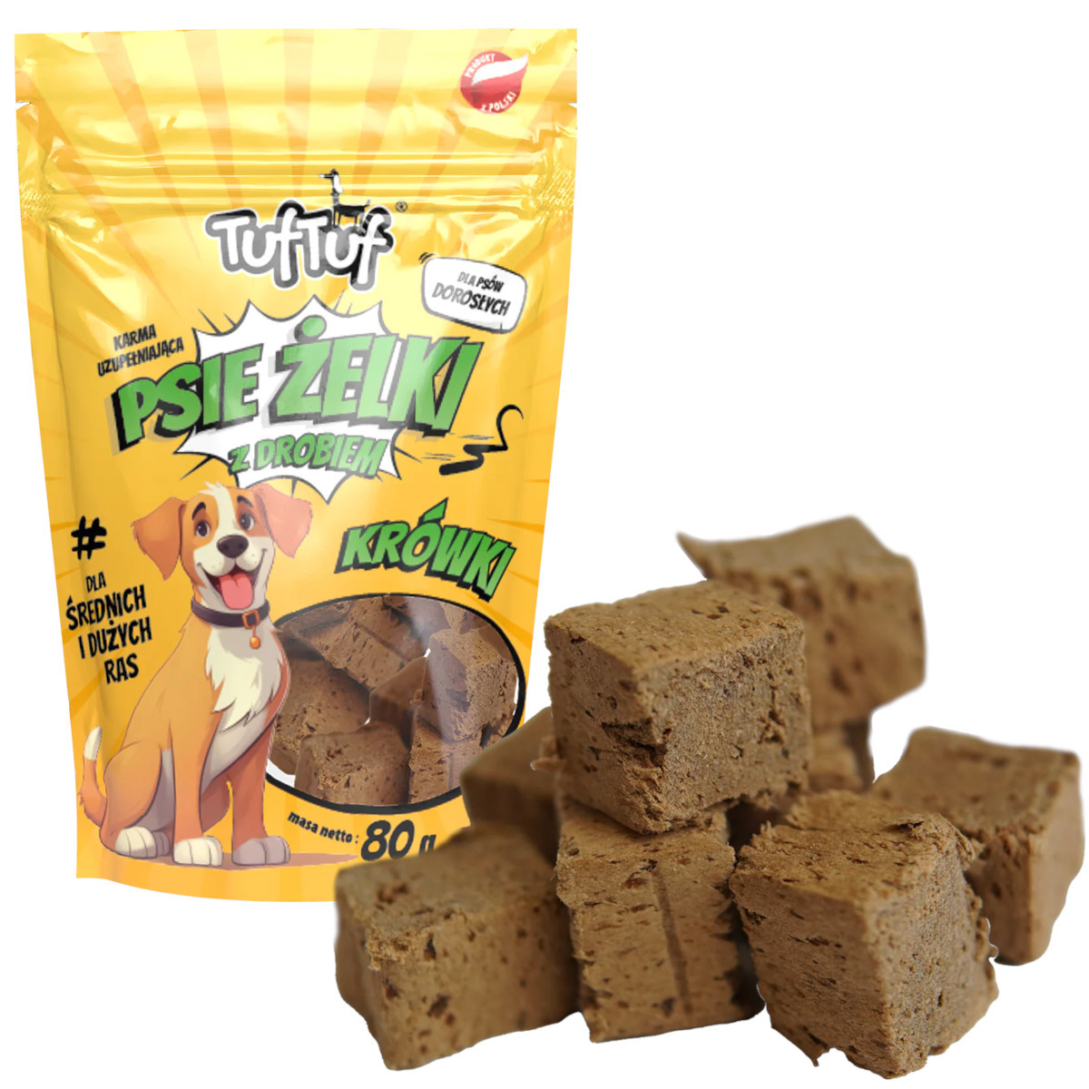 TUF TUF Psie żelki - poultry fudge - leckerli für hunde - 80g - foto 1