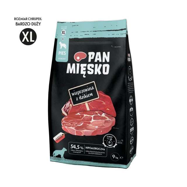 Mr. Schweinefleisch mit einem Wildschwein XL - trockenes Hundefutter - 9 kg - foto 1