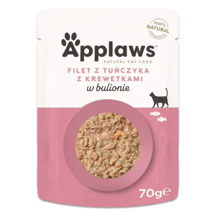 APPLAWS Tuna Fillet with prawn in broth - nassfutter für Katzen - 70g - foto 3