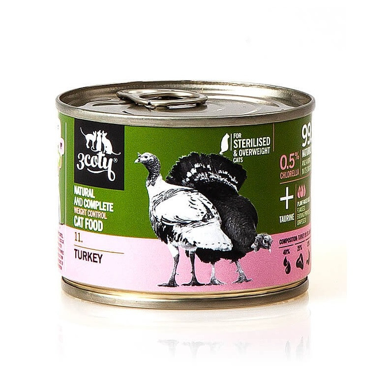 3COTY 11. Turkey Sterilised - nassfutter für Katzen - 6x180g - foto 6