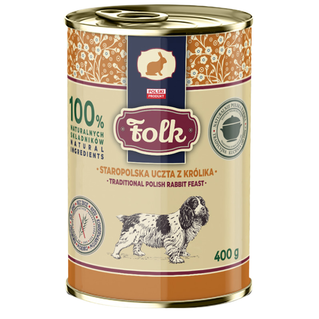 FOLK Altpolnisches Festmahl mit Kaninchen – Nassfutter für Hunde – 6x400g - foto 1