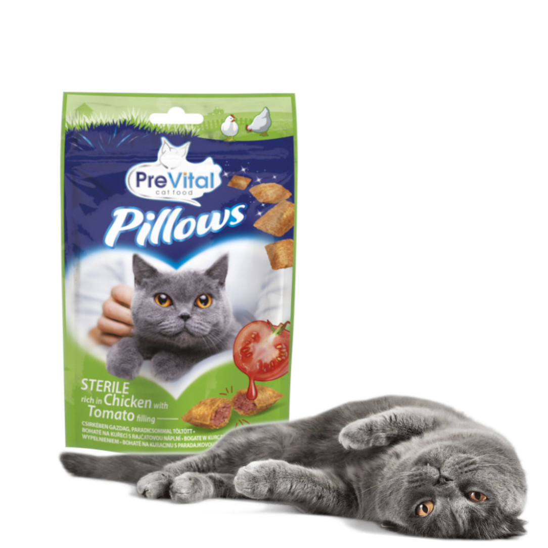 PREVITAL Sterile Kissen reich an Huhn mit Tomatenfüllung - Katzensnack 60g - foto 10