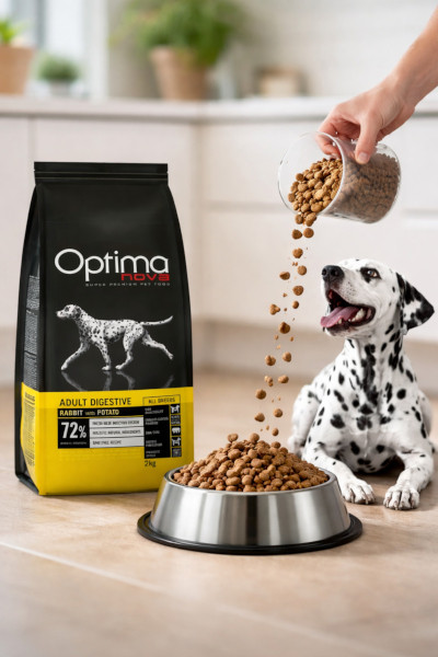 OPTIMANOVA Adult Digestive Rabbit & Potato - trockenfutter für Hunde - 2kg - foto 2