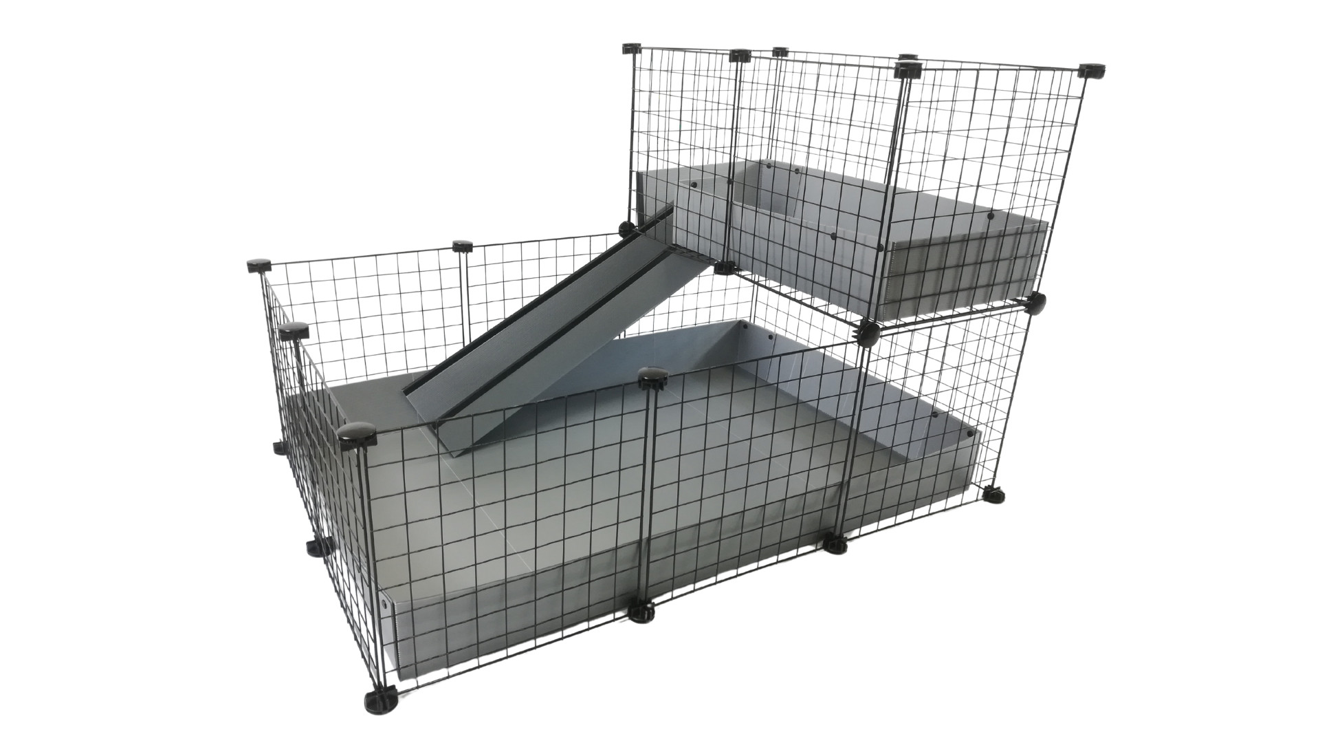 C&C modularer Käfig mit Etage 3x2 + Loft 2x1 + Silberne Rampe - foto 1
