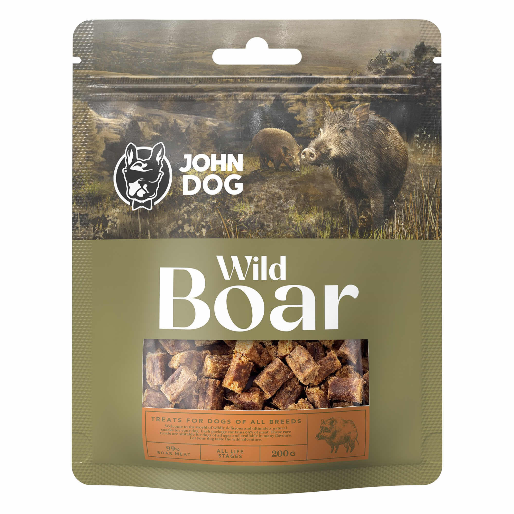 JOHN DOG Wild Boar - leckerli für hunde - 200g - foto 1