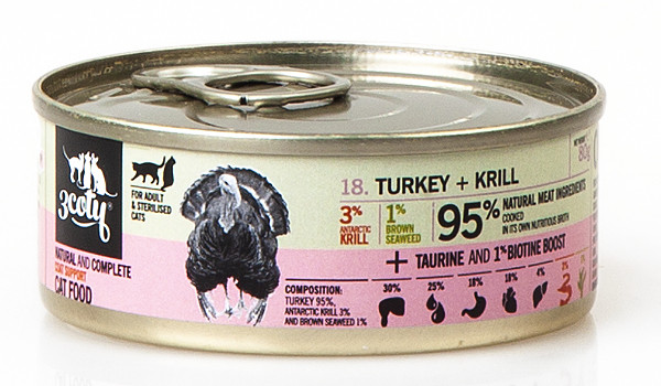 3COTY Turkey with krill Coat support - nassfutter für Katzen - 80g - foto 9