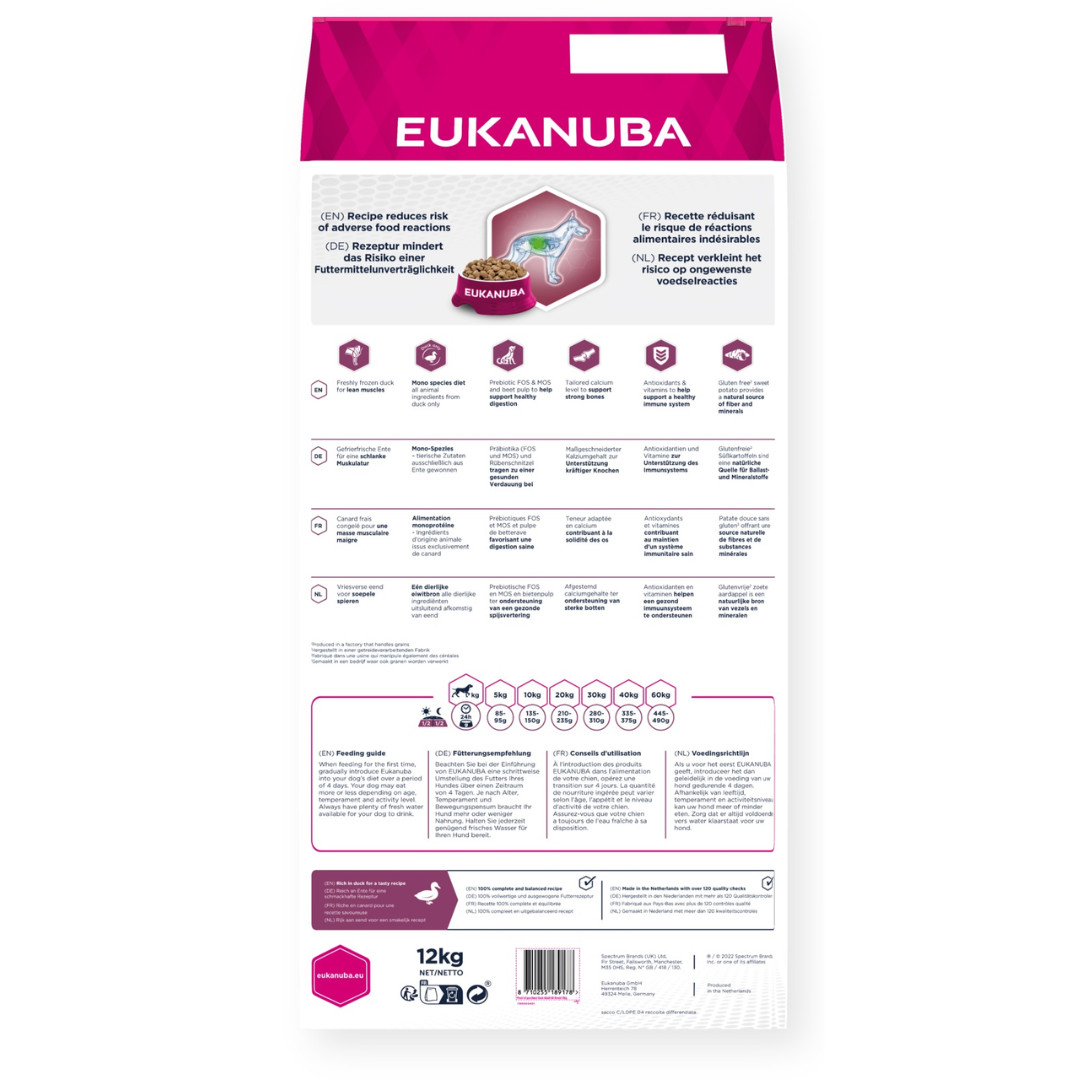 EUKANUBA Daily Care Mono-Protein Adult All Breed Duck - trockenfutter für Hunde - 12kg - foto 2