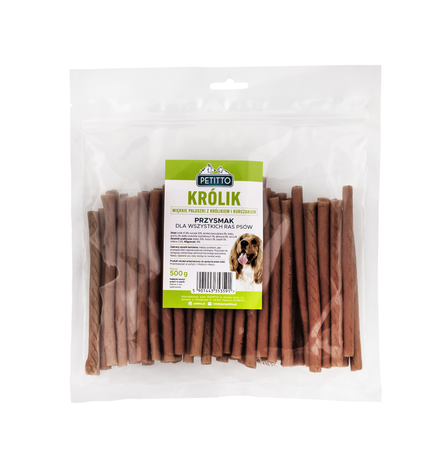PETITTO Soft rabbit fingers - leckerli für hunde - 500g - foto 3