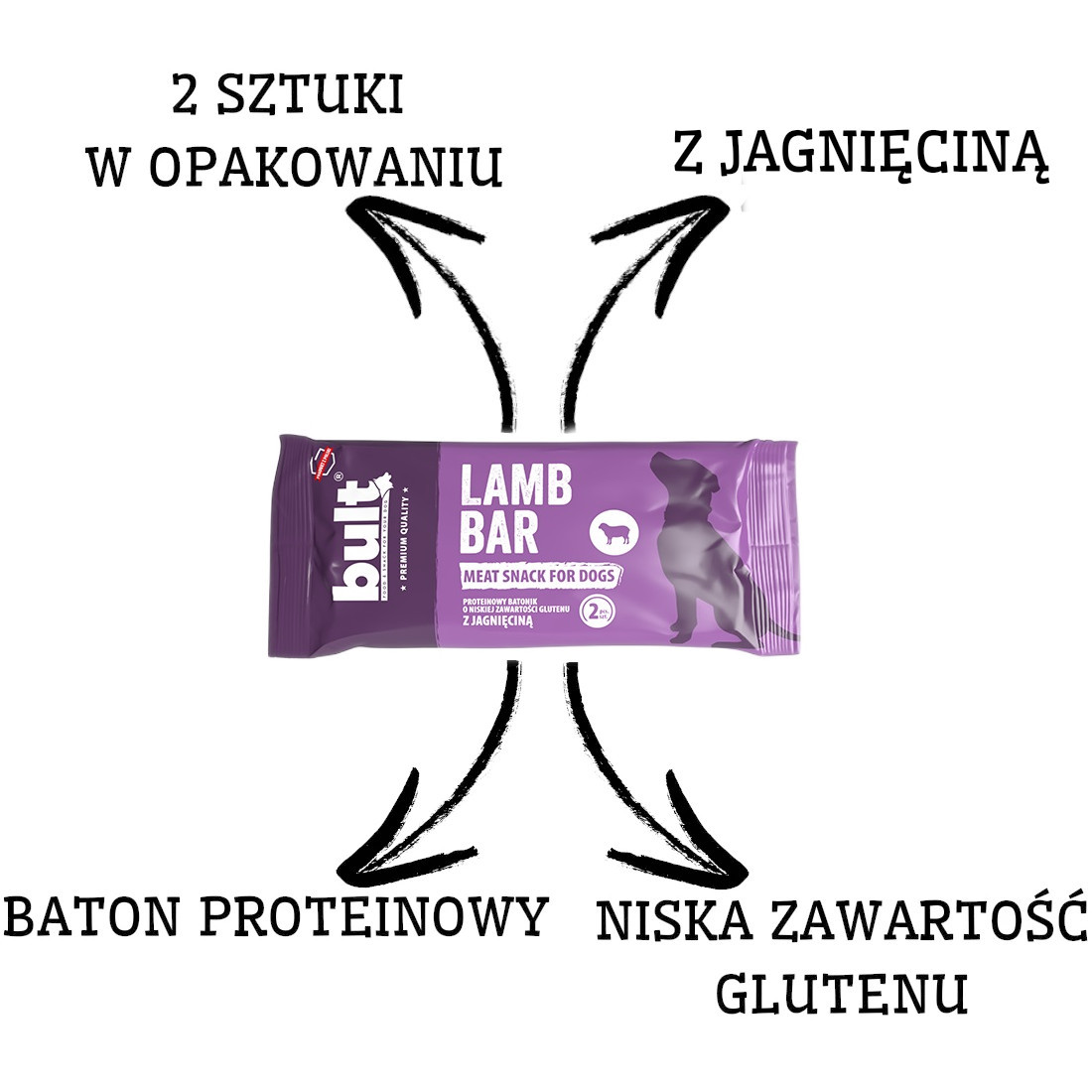 BULT Lamb Bar Protein bar with lamb - leckerli für hunde - 75g - foto 2