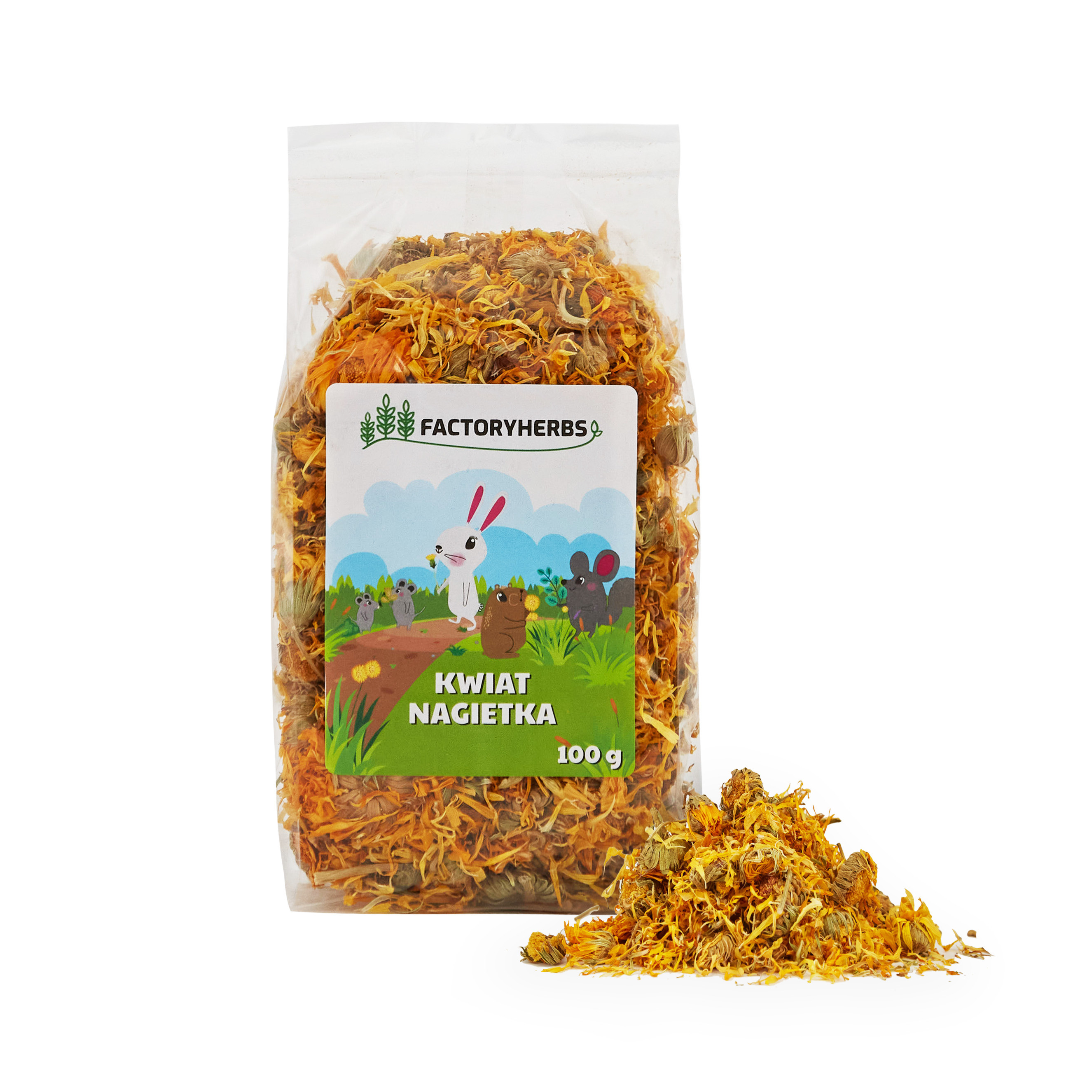 FACTORY HERBS Marigold flowers - leckerli für Nagetiere und Kaninchen - 100g - foto 1