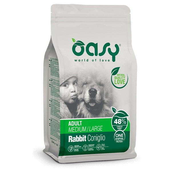 OASY One Animal Protein Adult Medium/Large Rabbit - trockenfutter für Hunde - 2,5kg - foto 1