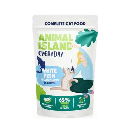 ANIMAL ISLAND White fish in broth - nassfutter für Katzen - 40x85g - foto 2