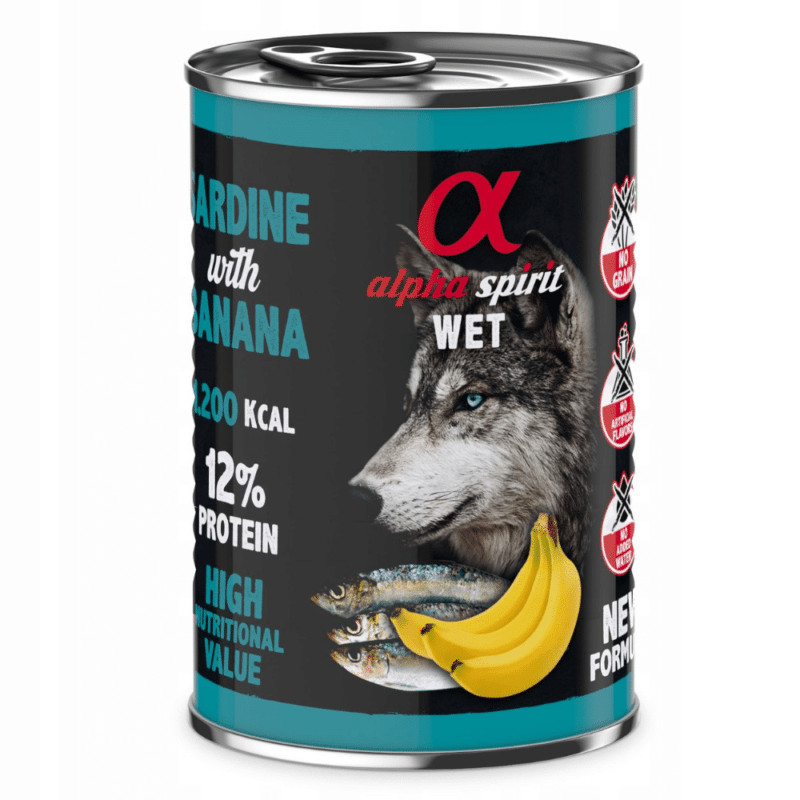 ALPHA SPIRIT WET Sardine mit Banane - Nassfutter für Hunde - 400g - foto 1