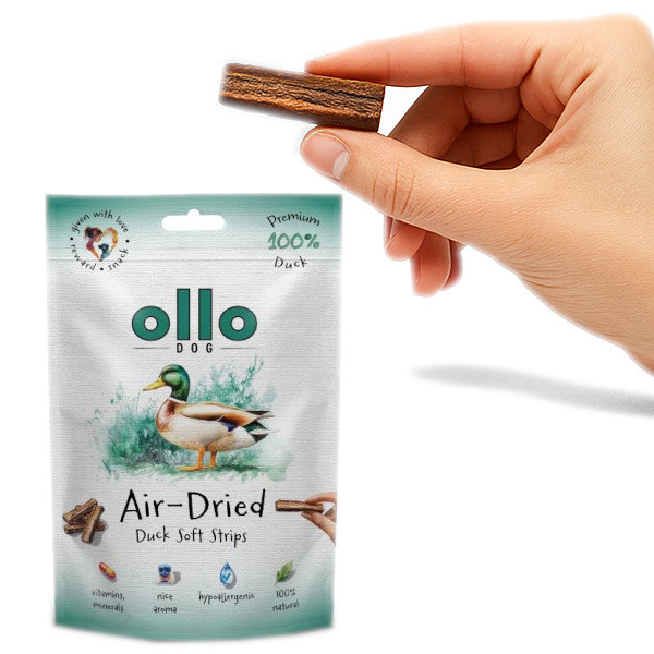 OLLO Air-Dried Duck strips - leckerli für hunde - 80g - foto 3
