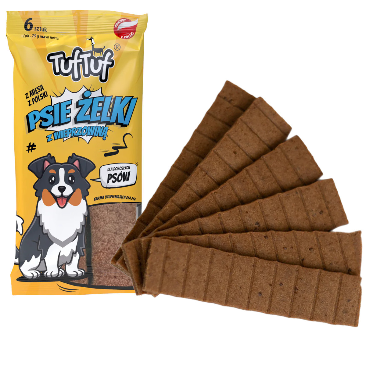 TUF TUF Hundegelee – Streifen MIX 3 Geschmacksrichtungen – Leckerli für Hunde – 12x75g - foto 4