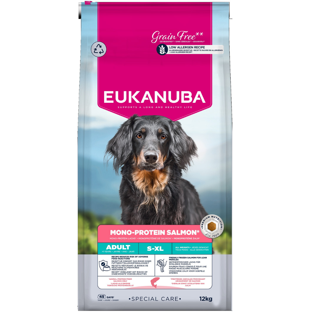 EUKANUBA Special Care Mono-Protein Adult, Lachs – Trockenfutter für Hunde – 12kg - foto 1