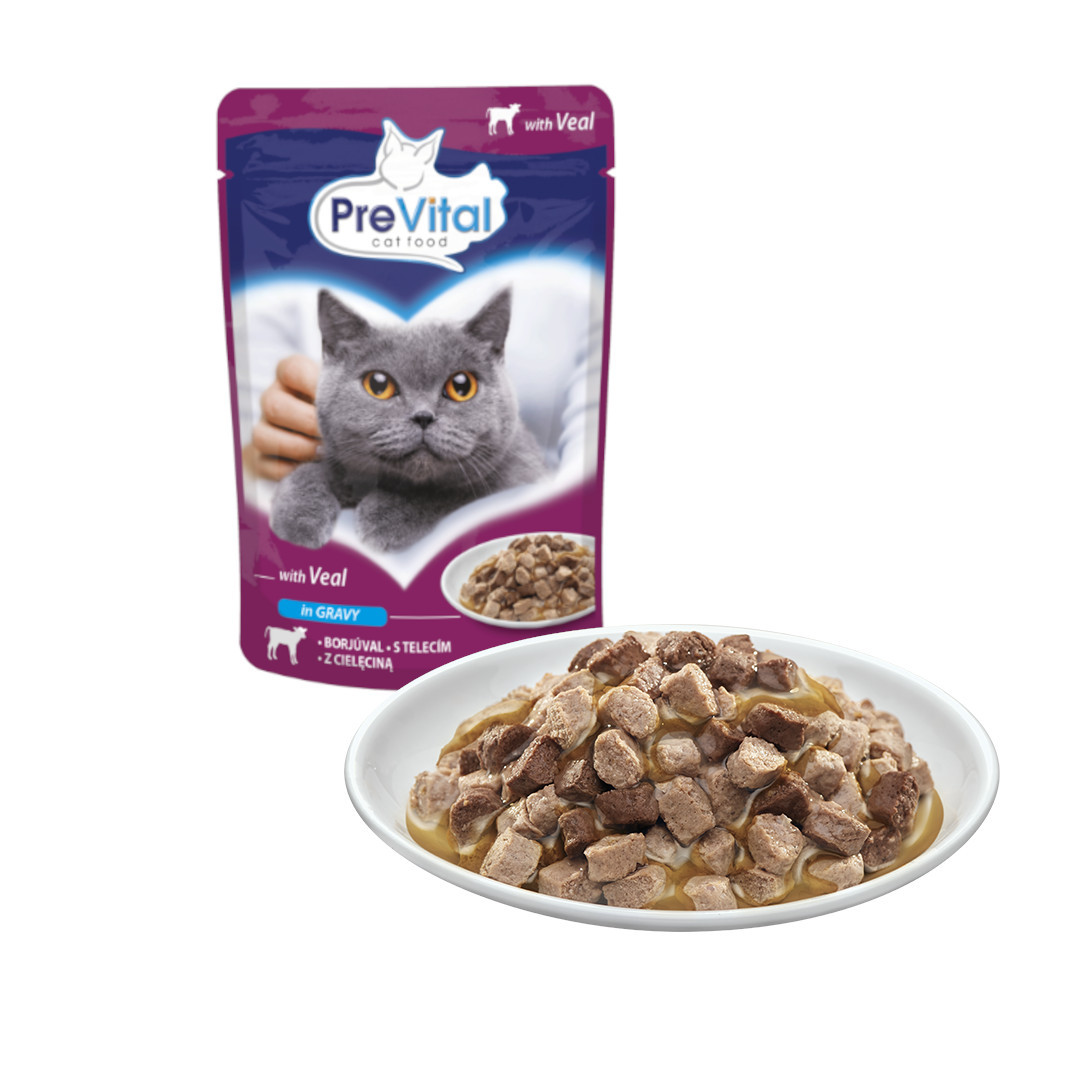 PREVITAL Veal in gravy - nassfutter für Katzen - 100g - foto 1