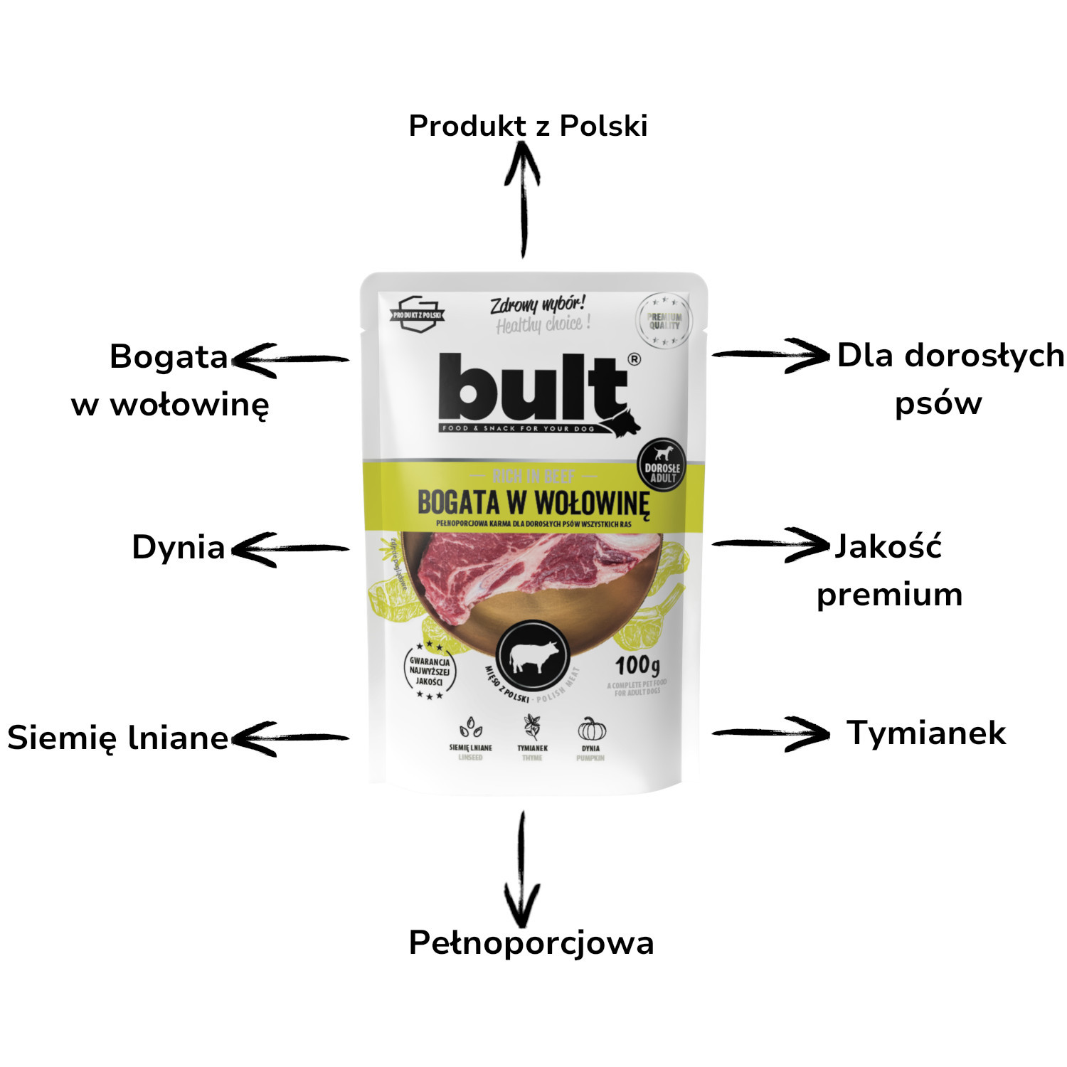 BULT Rich in beef - Nassfutter für Hunde - 100g - foto 2