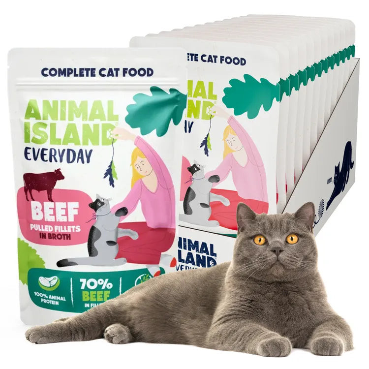 ANIMAL ISLAND Everyday Beef fillets in broth - nassfutter für Katzen - 12 x 85g - foto 3