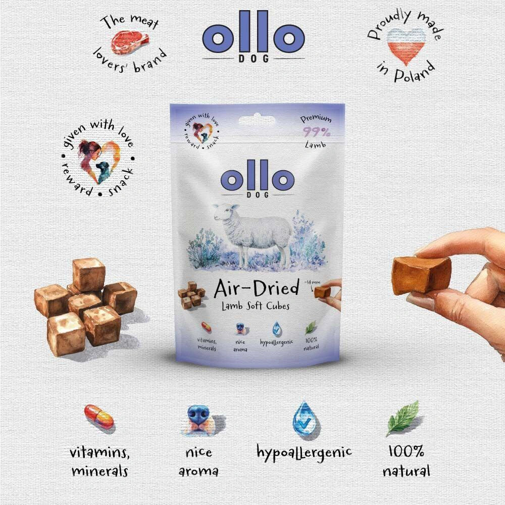 OLLO Air Dried Training Lamb Cubes - leckerli für hunde - 80g - foto 3
