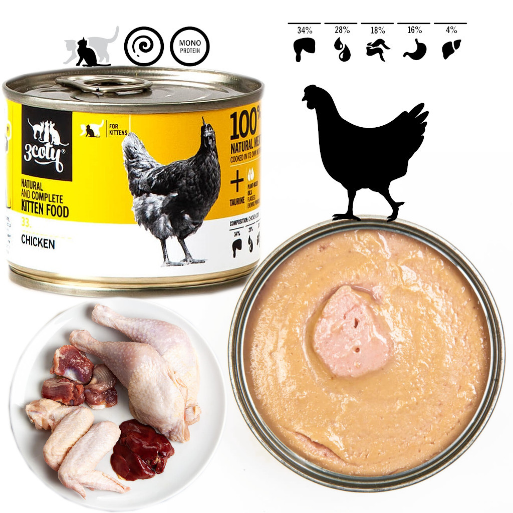 3COTY 33. Chicken Kitten - nassfutter für Katzen - 180g - foto 2