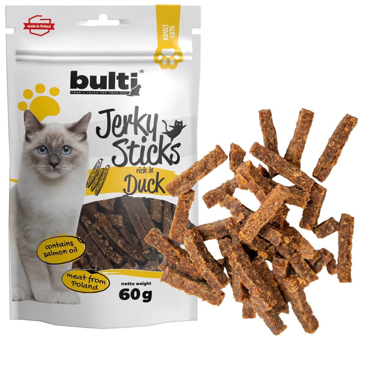 BULTI Jerky sticks rich in duck - Katze behandeln - 60g - foto 1